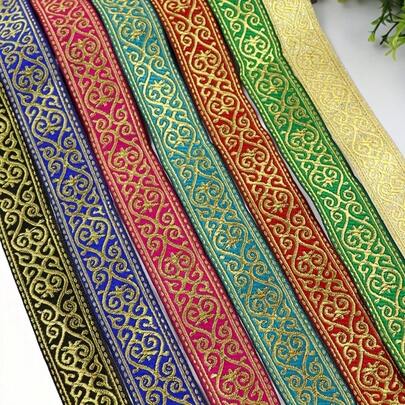 1 件 3.3 厘米编织提花丝带心形图案蕾丝花边适用于服装窗帘服装手工配件缝纫蕾丝面料