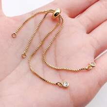 5pcs Copper Micro-Inlaid Zirconia Bracelet Chain Findings, Suitable For DIY Jewelry Making With Various Pendant Elements