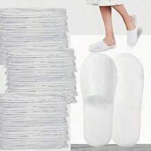 20 Paar Einweg-Hausschuhe, weiche & bequeme Gästehausschuhe mit rutschfesten Sohlen, geeignet für Hotels, Zuhause und Reisen - atmungsaktiv mit dicker Polsterung.