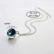 1pc 12 Zodiac Constellation Necklace, Starry Sky Glow In The Dark Glass Ball Pendant Necklace, Suitable For Men & Women, Father's Day, Thanksgiving, Christmas, New Year, Birthday Gift, Holiday Present Valentine's Day - Constellation Necklace - View 5