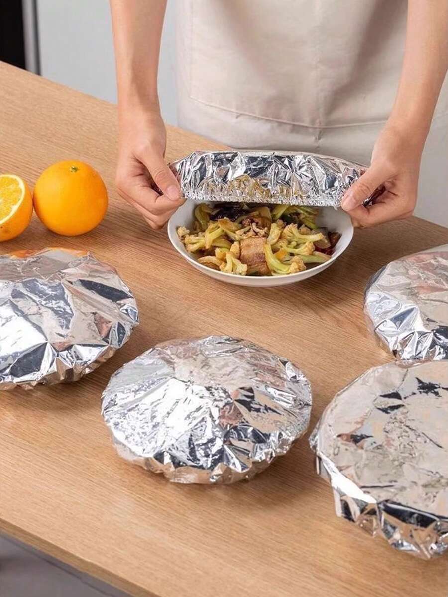 5/10/20pcs Reusable Aluminum Foil Food Covers, Suitable For Kitchen And Dining Table - Keeps Food Warm For Picnic, Camping And Home Use, Reusable Food Covers