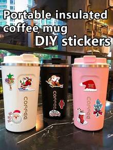 2026 New 17oz (510ml) / 13oz (380ml) Double Wall Vacuum Insulated Travel Coffee Cup, Stainless Steel Coffee Mug, Portable Latte Tumbler, Travel Water Bottle, Stainless Steel Coffee Pot, Iced Tea Cup, Insulated Flat Bottom Mug