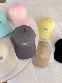 1pc Soft Top Candy Color Stylish Letter Printed Baseball Cap, Women's Breathable Quick-Dry Sun Hat For Outdoor, Spring/Summer