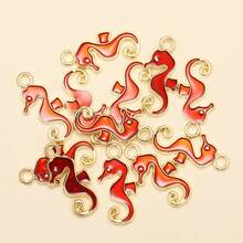 10/20/30pcs Fashion DIY Jewelry Accessories, Enamel Seahorse Pendant, Can Be Used For Earrings, Bracelets, Keychains