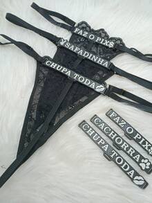 Glow-In-The-Dark Neon Lace Panties - 紅色 - 查看 3