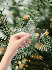 12 Stück/5 Stück Weihnachts-Transparente Fünfzackige Stern Nachrichtentafel, weiße transparente Oberfläche kann mit Foto-Aufklebern beklebt werden, kann selbst beschriftet werden, Weihnachtsbaum-Schmuck, Weihnachtsdekoration, Glitzer-Stern Weihnachtsbaum-Schmuck, geeignet für Weihnachtsdekoration, Neujahrsparty-Geschenke, Heimdekoration zum Selbermachen von Kränzen, Weihnachtsstern-Dekoration