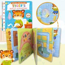 beartale 1 套推拉滑梯儿童活动书籍《儿童习惯伙伴》——洗脸乐趣，一只可爱的猫教孩子们何时以及如何清洁面部，生动的插图忙碌的书益智玩具，儿童玩具，儿童派对礼物，教具，女孩玩具，男孩玩具，蒙特梭利玩具，学校，文具用品，学校用品，游戏，儿童生日礼物，毕业礼物 - 彩色 - 查看 8