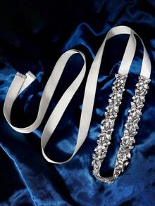 1 chiếc thắt lưng cưới màu bạc đính đá lấp lánh, thắt lưng cô dâu thủ công đính đá cho dạ hội, váy phù dâu, phụ kiện ngày Valentine. - Nhiều màu - Xem 20