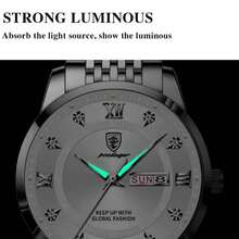 POEDAGAR 商务皮带男士手表 50 米防水经典商务正式棕色皮革表带礼品手表精准计时内置进口石英机芯水晶钻石刻度国际标准英文日历礼品男士生日纪念品返校必备品