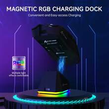 ATTACK SHARK X11 Lightweight Wireless Gaming Mouse With RGB Charging Dock, Tri-Mode-2.4G/USB-C Wired/BT, 22K DPI, PAW3311 Optical Sensor, HUYU Switch, 5 Programmable Buttons For PC Gamer - Multicolor - View 4