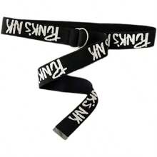 男女通用黑色朋克帆布长腰带