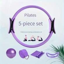 Un set de aros de Pilates con bandas de tensión de látex - Aros de yoga y ayudas para estiramientos, adecuados para yoga, Pilates y fitness en casa