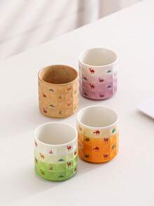 1/4 piezas Taza de café de cerámica con estampado de camello, taza de café para arte de latte, adecuada para reuniones familiares y ocasiones especiales, regalo con tema del desierto, apta para bebidas calientes y frías, oficina, cafetería, uso doméstico, patrón hecho a mano, regalo perfecto para amantes del café, taza de café única | Taza de cerámica reutilizable