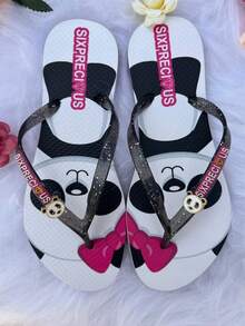 Women's Floral Panda Capybara Flip Flops Comfortable Soft Casual Sixprecious - Gấu trúc - Xem 3