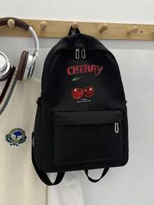 Rucsac casual de mare capacitate, ghiozdan minimalist la modă pentru studenți, rucsac de călătorie unisex, cadou pentru prieteni, mamă, profesori - Negru - Vizualizare 3