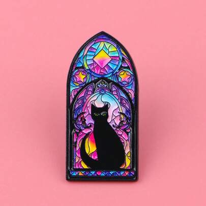 Enamel Cat Brooch, Lapel Pin, Badge, Backpack Decor, Women's Fashion Jewelry Accessory