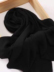 1pc Women Solid Color Crinkled Everyday Hijab, Opaque Headscarf For Dress - Multicolor - View 6