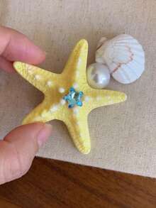 4 piezas de elegantes pasadores de pelo con forma de estrella de mar, concha y orquídea simulada, en estilo de resort de playa, accesorios de pelo versátiles para mujeres, accesorios para el cabello, accesorios para la cabeza - Multicolor - Ver 17