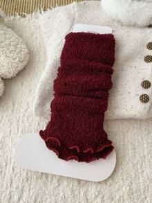 1 Pair/4 Pairs Kids Thick Fleece Leg Warmers, Warm Leg Warmers, Versatile Knee High Leg Warmers For Autumn/Winter - Multicolor - View 14