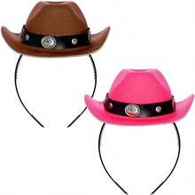 2 Pieces Denim Hat Women's Mini Headband Western Style Birthday Christmas Party Gift, Party Decoration Hat