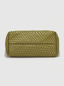 DK DKMG 1 件 PU 材质全新手工真编织手提包，时尚优雅百搭大容量手提包，适合妈妈、礼物、日常使用 - 綠色 - 查看 5