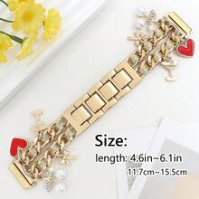 1 件优雅金属表带，带吊坠，兼容三星 Galaxy Watch 7/6/5/4/Active2 Classic（40/44 毫米）、Watch 5 Pro（45 毫米）、Watch 4 Classic（42/46 毫米）、Watch 3（41 毫米）、Watch Active（40 毫米）、Watch 42 毫米链式表带，适合所有 20 毫米宽的智能手表带，配有可调节金属扣（仅限表带） - 彩色 - 查看 11