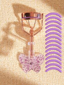 睫毛夹及替换垫套装，持久耐用，令睫毛更长更浓密，握感舒适，专为眼部设计，专业化妆美容工具，方便携带，价格实惠，化妆台必备，美妆配件，经济实惠，性价比高，送礼佳品，情人节礼物 - 紫色 - 查看 2