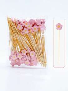 100pcs Sweet Daisy Theme Food Picks Flower Dessert Fruit Forks, Toothpick Sticks, Flower Picks, Perfect For Drinks, Desserts, Appetizers, Fruit & Dessert Decorations, Party, Wedding, White Mini Food Picks For Decoration, Kitchen, Summer Parties, Durable, Fun Drink Accessories Holiday Birthday Party Decorations Supplies - Multicolor - View 16