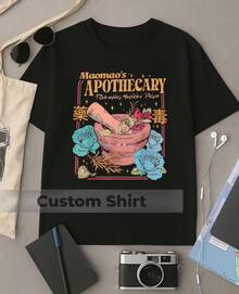Camiseta Anime The Apothecaryy Diariess Maomao Rosa Azul E Plantass Medicinaiss - Preto - Visão 1
