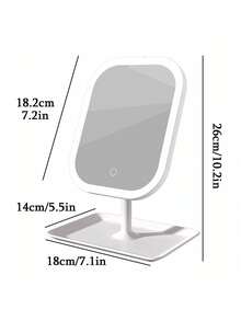 Specchio per trucco a LED, specchio per trucco illuminato, specchio per trucco portatile, specchio per trucco a tre modalità con controllo touch, supporto pieghevole, specchio da camera da letto, specchio per trucco da viaggio, regalo di Ognissanti e Natale per le donne, decorazione autunnale per la casa, trucco, vanità, accessori per il trucco, specchio, specchio per trucco, mini specchio, specchio portatile, prezzo accessibile, regalo di Natale, strumenti per il trucco, economico e buono