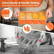 Silicone Freezer Molds For Soup With Lid, 1-Cup & 2-Cup Large Ice Cube Trays Food Storage Containers For Meal Prep, Freeze 250mL/125mL Portions – 2 Pack - 橘色 - 查看 6