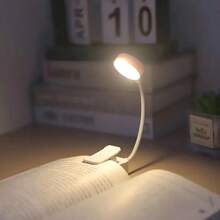 1pc Portable Clip-On Book Light, Battery Powered (Batteries Not Included) Mini Nightlight, Compact Book Light Suitable For Room, School, Bedroom, Study, Living Room, Learning, Office, Reading, Ideal Holiday Gift, Valentine's Day, Christmas, Birthday, Back To School Gift
