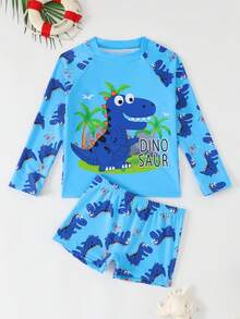 NB VEST Men's Kids' Beach Set With UV Protection And Tropical Dinosaur Print 2025 B3603 - 薄荷藍 - 查看 1