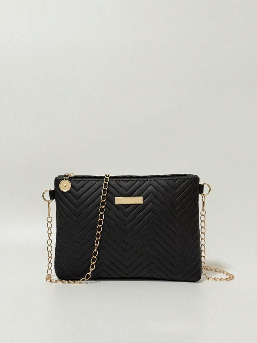 Damen neue Mode Wellenmuster geprägte Kette Umhängetasche, vielseitige süße Schultertasche, Kuvert-Tasche