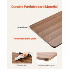 Overbed Table, Mobile Bed Side Table With Flip Desktop And 4 Wheels, Height & Angle Adjustable Rolling Laptop Desk With Cup Holder, Portable Over Bed Desk For Home, Office, Study, Wood + Black - 黑色 - 查看 6