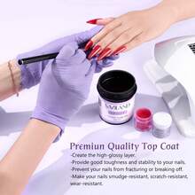 Saviland Top Coat UV - 3.5 Oz No Wipe Clear Gel Nail Polish, Soak Off UV LED For Beginners, Professionals, Home DIY Nail Salon Manicure - Clear - View 3