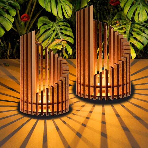 Yogle Large-Sized Reading Decorative Candle Holder, Personalized And Creative Lotus-Shaped Decorative Tea Lamp, Bedside Flame Decorative Gift, Decorations For Mother's Day And Father's Day, Gifts For Friends, Decorations For Solo Gatherings, Simple Bohemian Style Wooden Decorative Tray.