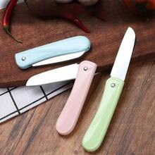 Folding Fruit Peeler Knife - Portable Stainless Steel Vegetable Peeler For Kitchen, Pocket Fruit Cutter (Peels & Slices) - Multicolor - View 1