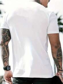 The World Is Yours" Graphic Tee For Men - Soft, Comfortable Polyester, Casual Summer T-Shirt With Crew Neck - White - View 2