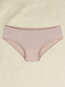 Kit Of 5 Girls' Cotton Panties, Plain Cotton Youth Panties - 彩色 - 查看 5
