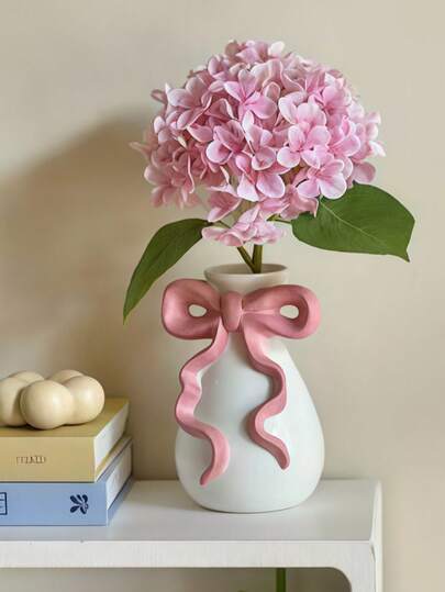 1pc able Ceramic Vase Bow Girl Home Vase, Romantic Wedding ation Shaped Graduation Birthday Holiday Girlfriend/Boyfriend Room Flower Glass view 3