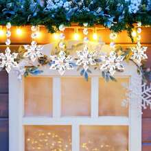 10/20/30 Pcs Ramadan Decoration Ramadan Decoration Wedding Decoration Event Party Centerpiece Decor Snowflake Crystal Christmas Ornaments For Tree Decorations, Hanging Clear Acrylic Snowflake Ornaments For Christmas Tree Indoor Home Decor, Snow Flake Stars Winter Wonderland Party Supplies - Snowflake - View 1