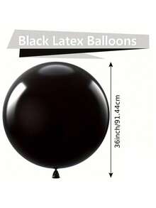 36 英寸巨型黑色乳胶气球 - 超大圆形派对装饰，适合生日、毕业典礼、欢迎派对、万圣节和拍照、主题活动 | 闪亮黑色气球 | 耐用乳胶，生日气球 - 黑色 - 查看 4