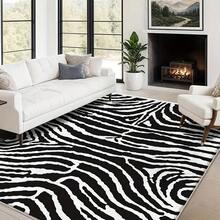 Thảm trải sàn chống trượt sang trọng nặng 850g - Thiết kế họa tiết ngựa vằn, có thể giặt bằng máy, phù hợp cho phòng khách, phòng ngủ, văn phòng - Nhiều kích cỡ có sẵn | Thảm họa tiết ngựa vằn có thể giặt bằng máy | Thảm trải sàn văn phòng Trang trí lối vào phòng tắm Trang trí nhà bếp - Nhiều màu - Xem 4