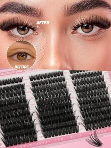 580 Pieces Capacity Eyelash Book, Synthetic Mink False Eyelashes, 0.07mm Thickness D Curl, 10-18mm Mixed Length, Natural Soft Eyelash Extension Makeup Products Suitable For Any Style