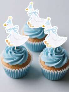Silly Goose Cupcake Toppers Funny One Silly Goose Party Decoration Geese Cake Toppers For Girls Boys Baby Shower Birthday Party Supplies