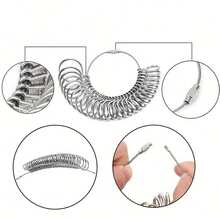 1pc 27-Ring Zinc Alloy Round Gauge: US Size 0-13 Ring Measurement Tool – Laser-Engraved Sizes For Pinpoint Accuracy, Durable Metal Construction For Jewelry Stores & Workshops, Essential For Professional Ring Fitting & Custom Crafting - Steel - View 6