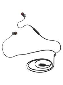 JBL Tune 310C 有线入耳式 C 型耳机，带数模转换器的高分辨率音频，带麦克风的 3 键 EQ 预设遥控器，防缠绕扁平电缆，兼容 USB-C 设备 - 黑色 - 查看 4