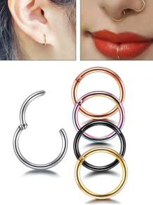 2pcs 16G Septum Piercing Surgical Steel Clicker Hinged Segment Ring Goth Nose Hoop Earrings Lip Ear Cartilage Helix Piercings