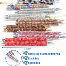 16Pcs(8 Pens+8 Refills) Rhinestone Pens Bling Metal Ballpoint Diamond Pens Bulk Fancy Sparkly Crystal Press Retractable Black Ink 0.7mm For Women Office Meeting Birthday Supplies Wedding Gifts - 黑色 - 查看 2